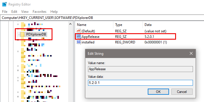 Windows Registry key for AppRelease