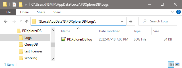 Log file folder