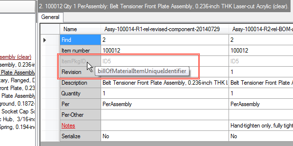 PDXplorer grid shows IPC-2570 attribute name